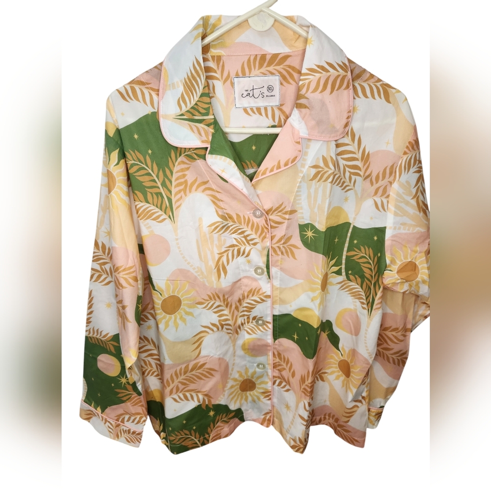NWT The Cats Pajamas Sun & Moon Long Sleeve Sleep Top Size XL